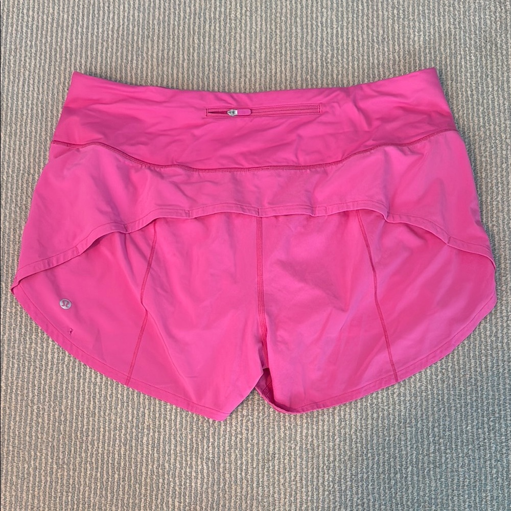 Lulu Lemon Hot Pink Athletic Shorts with Wide Waistband and Lightweight Material
